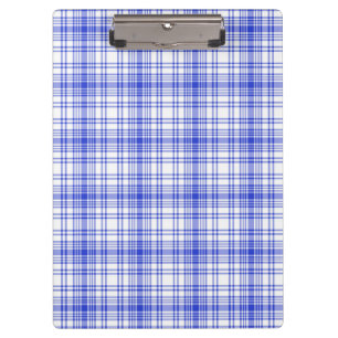 Carpeta De Pinza Tela escocesa blanca azul 2