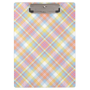 Carpeta De Pinza Tela escocesa en colores pastel de la raya