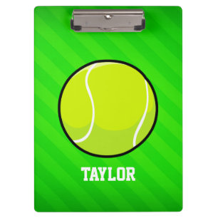 Carpeta De Pinza Tenis; Neon Green Stripes