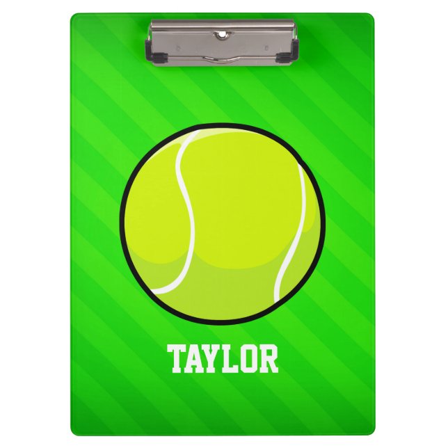 Carpeta De Pinza Tenis; Neon Green Stripes (Anverso)