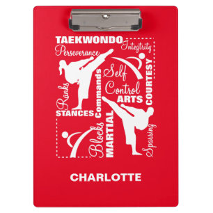 Carpeta De Pinza Terminología deportiva de artes marciales de Taek