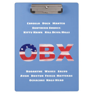 Carpeta De Pinza Texto de la bandera de OBX y ciudades