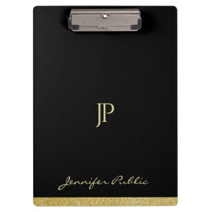 Carpeta De Pinza Texto de oro personalizado Nombre personalizado Mo