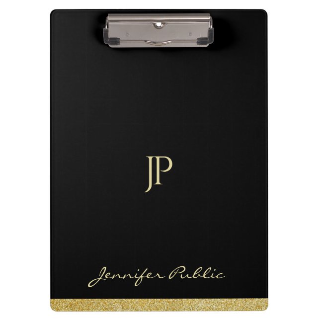 Carpeta De Pinza Texto de oro personalizado Nombre personalizado Mo (Anverso)