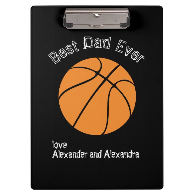 Carpeta De Pinza Texto molesto del básquetbol del mejor papá (Anverso)