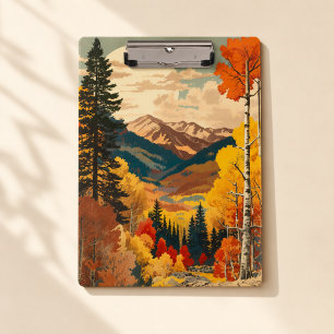 Carpeta De Pinza Texto personalizado de otoño vintage Montañas Roco