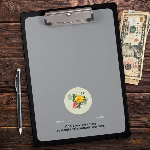 Carpeta De Pinza Texto personalizado del logotipo de la empresa Gri
