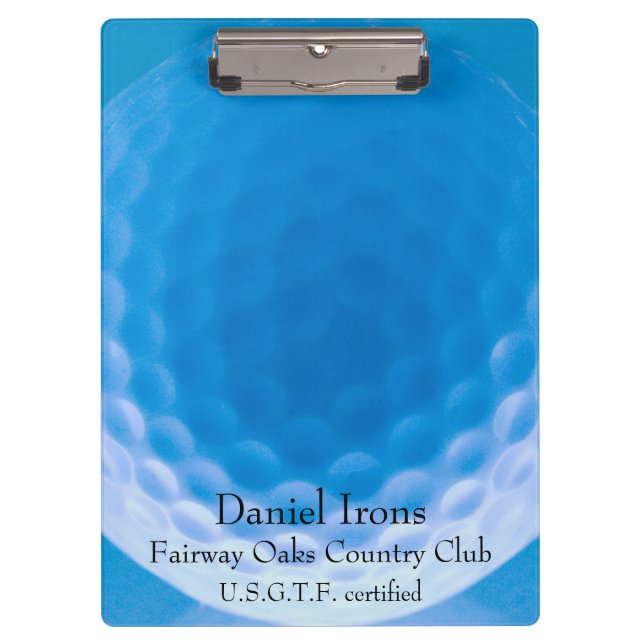 Carpeta De Pinza Textura de bola de golf Dimples azul ártico_person (Anverso)