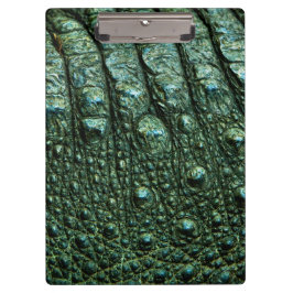 Carpeta De Pinza Textura de la piel del lagarto verde