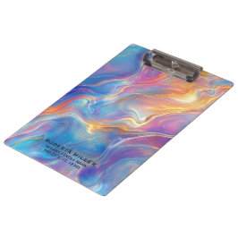 Carpeta De Pinza Textura de mármol ondulado de ópalo colorido