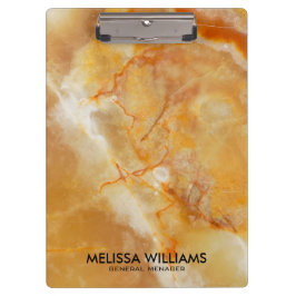 Carpeta De Pinza Textura de piedra de mármol marrón y beige