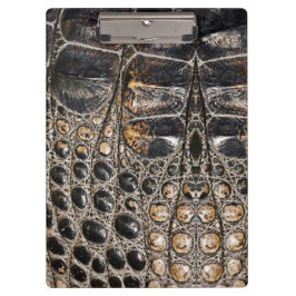 Carpeta De Pinza Textura de piel de lagarto marrón americano