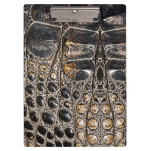 Carpeta De Pinza Textura de piel de lagarto marrón americano