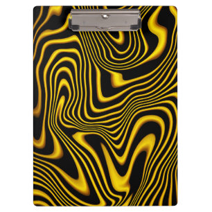 Carpeta De Pinza Textura de remolinos de oro amarillo negro