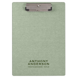 Carpeta De Pinza Textura de tela verde sabio