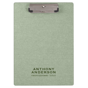 Carpeta De Pinza Textura de tela verde sabio