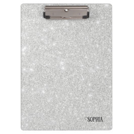 Carpeta De Pinza Textura Purpurina plateada Esparkling blanco brill
