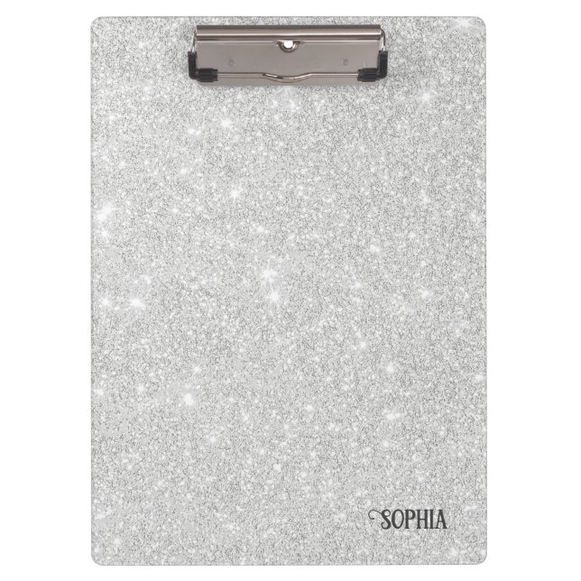 Carpeta De Pinza Textura Purpurina plateada Esparkling blanco brill (Anverso)