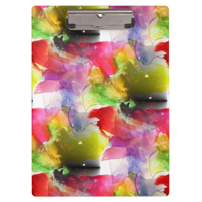 Carpeta De Pinza Textura roja, acuarela amarilla del diseño (Anverso)