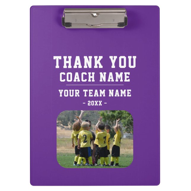 Carpeta De Pinza Thank you Coach Team Name Photo (Anverso)