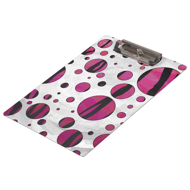 Carpeta De Pinza Tigre de punto de polka con impresión rosa calient (Angular)