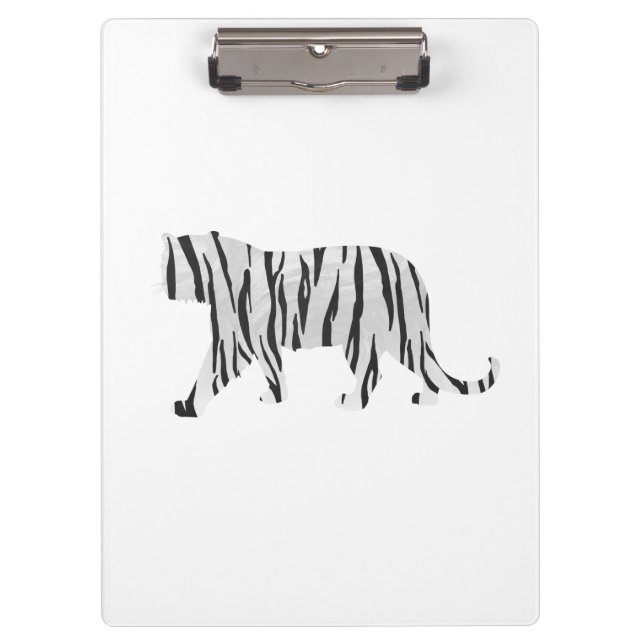 Carpeta De Pinza Tigre de silueta negro y blanco (Anverso)