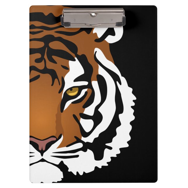Carpeta De Pinza Tigre, gato salvaje en negro (Anverso)