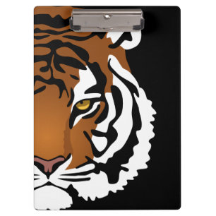 Carpeta De Pinza Tigre, Gato Salvaje sobre Negro