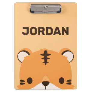 Carpeta De Pinza Tigre lindo con nombre personalizado