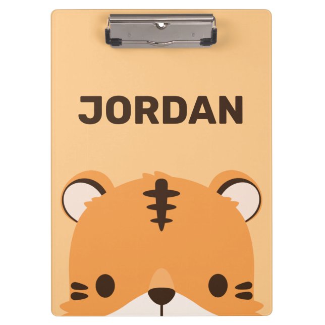 Carpeta De Pinza Tigre lindo con nombre personalizado (Anverso)