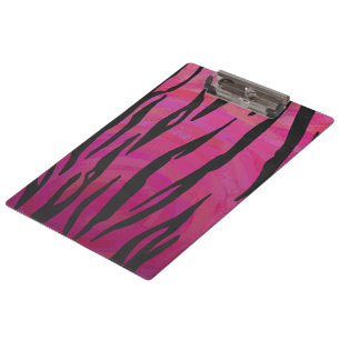 Carpeta De Pinza Tigres de impresión rosada y negra caliente