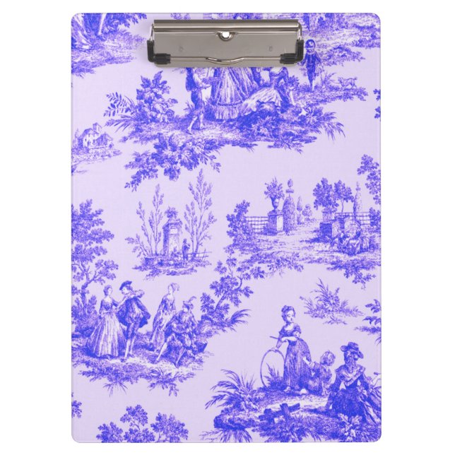 Carpeta De Pinza Tile de jouy azul y blanco elegante (Anverso)
