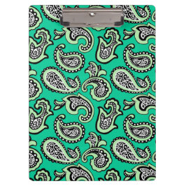 Carpeta De Pinza Timeless Paisley on Green Background