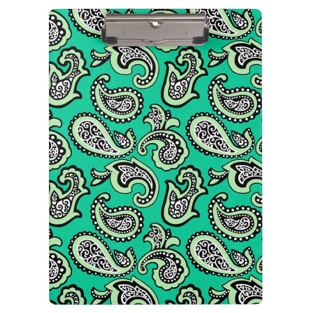 Carpeta De Pinza Timeless Paisley on Green Background (Anverso)
