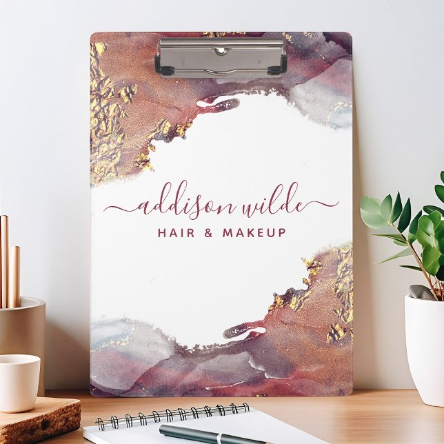 Carpeta De Pinza Tinta De Acuarela Líquida De Arte Moderno Morado Y (Subido por el creador)