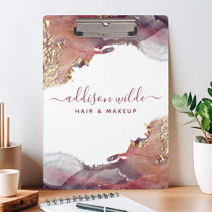 Carpeta De Pinza Tinta de acuarela líquida de arte moderno púrpura 