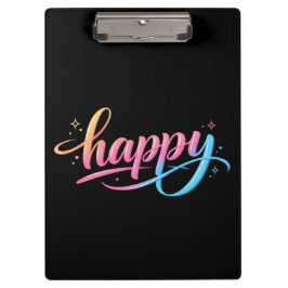 Carpeta De Pinza Tipografía FELIZ Gradiente Pastel Vibrante - Moder