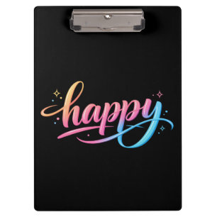 Carpeta De Pinza Tipografía FELIZ Gradiente Pastel Vibrante - Moder