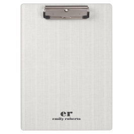 Carpeta De Pinza Tipografía gris de monograma minimalista blanco so