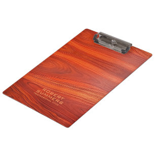 Carpeta De Pinza Tipografía personalizada de madera de cerezo