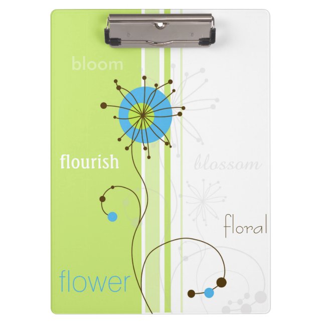 Carpeta De Pinza Tipografía verde de flor simple moderna (Anverso)
