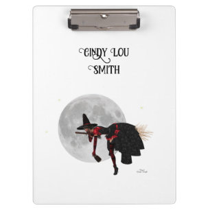 Carpeta De Pinza Tipsy Witch On Flying Broom Clipboard