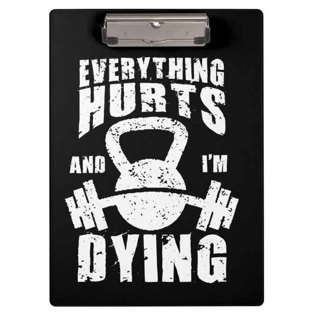 Carpeta De Pinza Todo duele y estoy muriendo - Divertido entrenamie (Anverso)