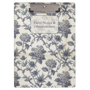 Carpeta De Pinza Toile Botánico Hortensia y Cardo Marino Personal