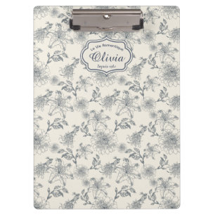 Carpeta De Pinza Toile Botánico Vintage Francés Personalizado