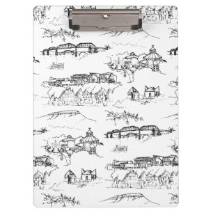Carpeta De Pinza Toile de Chattanooga Blanco y negro