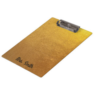 Carpeta De Pinza Tono de Relieve metalizado dorado personalizado