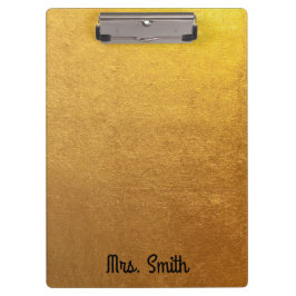 Carpeta De Pinza Tono de Relieve metalizado dorado personalizado