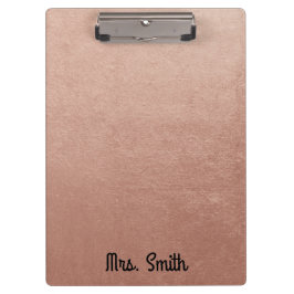 Carpeta De Pinza Tono de Relieve metalizado dorado Rosa personaliza