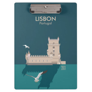 Carpeta De Pinza Torre de Lisboa de Belem al estilo de un afiche vi